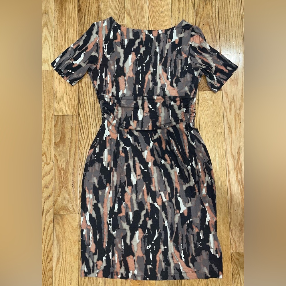 ANN TAYLOR - Multicolored Cross Over V Mid Dress (Petite) - Picture 2 of 5